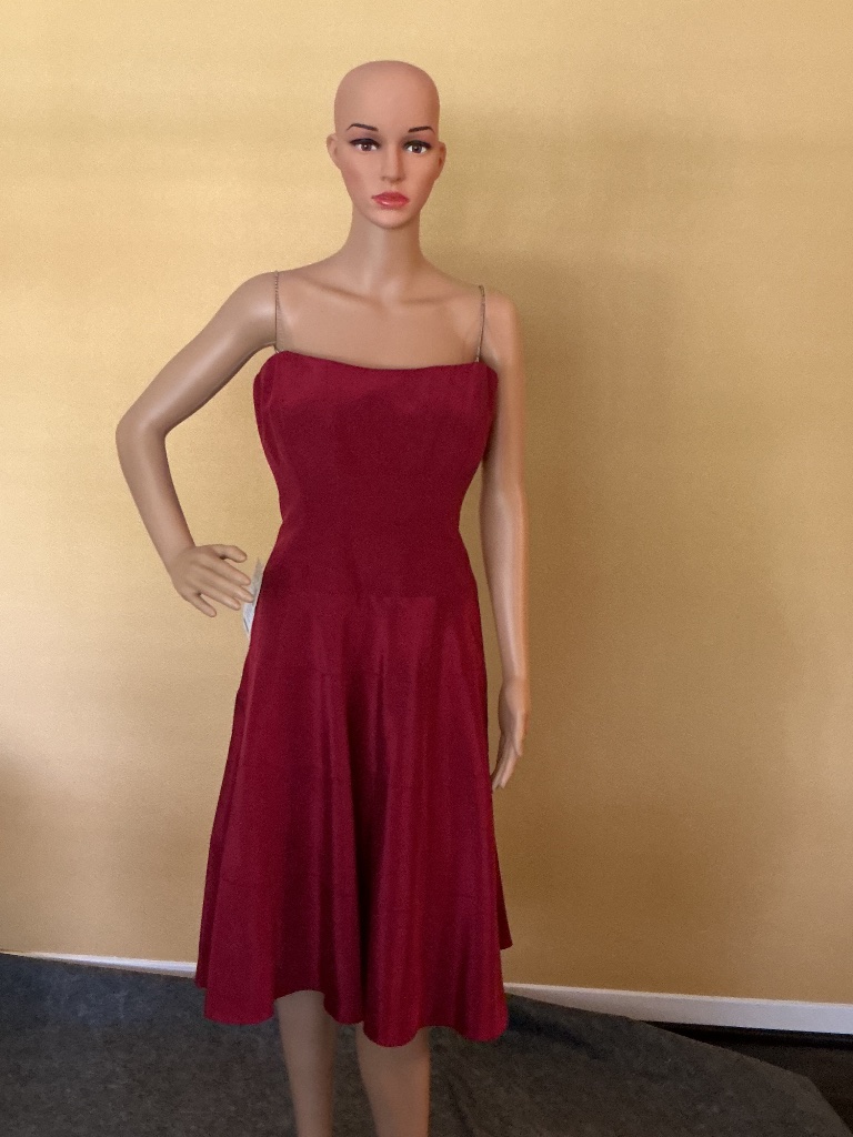 Nicole Miller Nwt Strapless Red Midi Dress Size 8